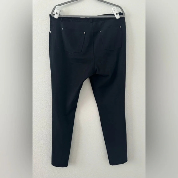 LAFAYETTE 148 Mercer Suede Leather Front Skinny Pants Black Rock Fall Chic 12 - Picture 2 of 10